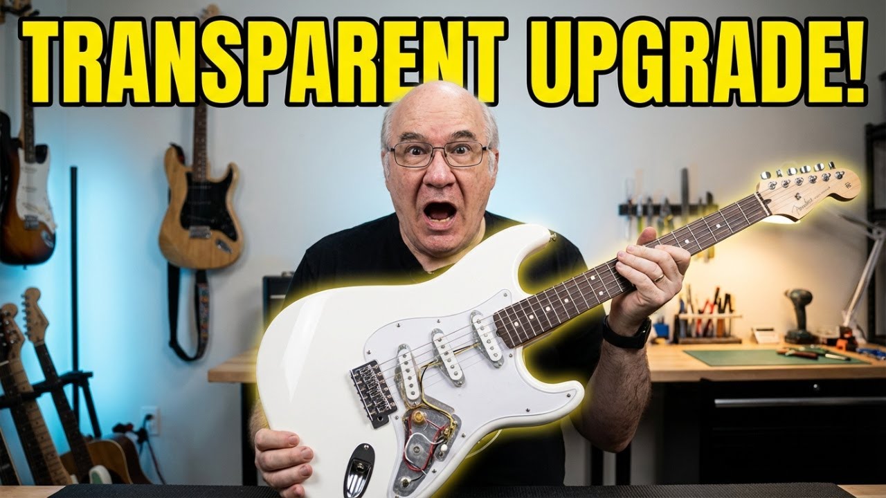 UPGRADING DIY STRATOCASTER KIT- INSTALLING TRANSPARENT PICKGUARD STRATOCASTER