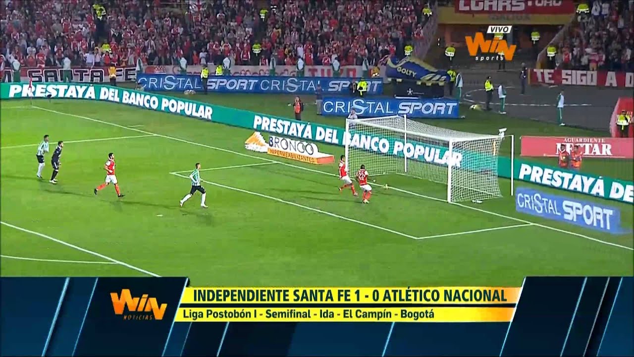 (Resumen) Santa Fe 1-0 Nacional. Semifinal Ida Liga Postobón 2014-I  Win Sports