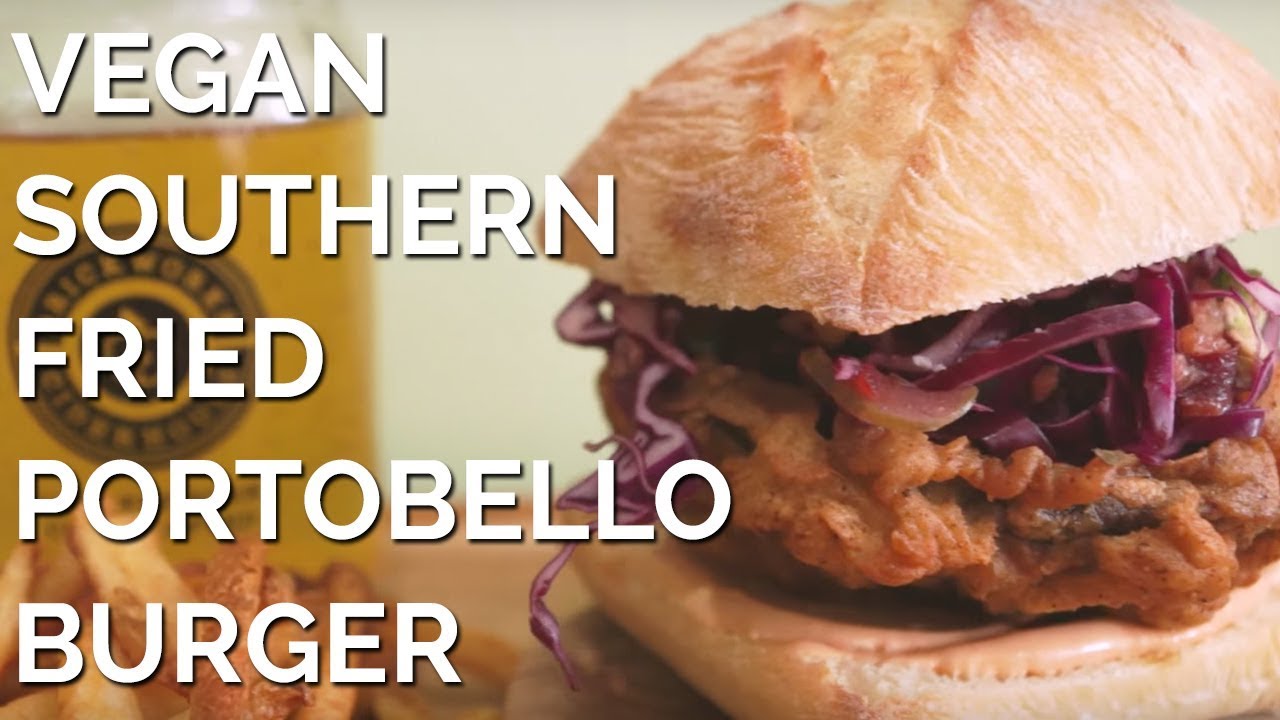 Vegan Southern Fried Portobello Burgers | Two Market Girls + Brickworks Ciderhouse
