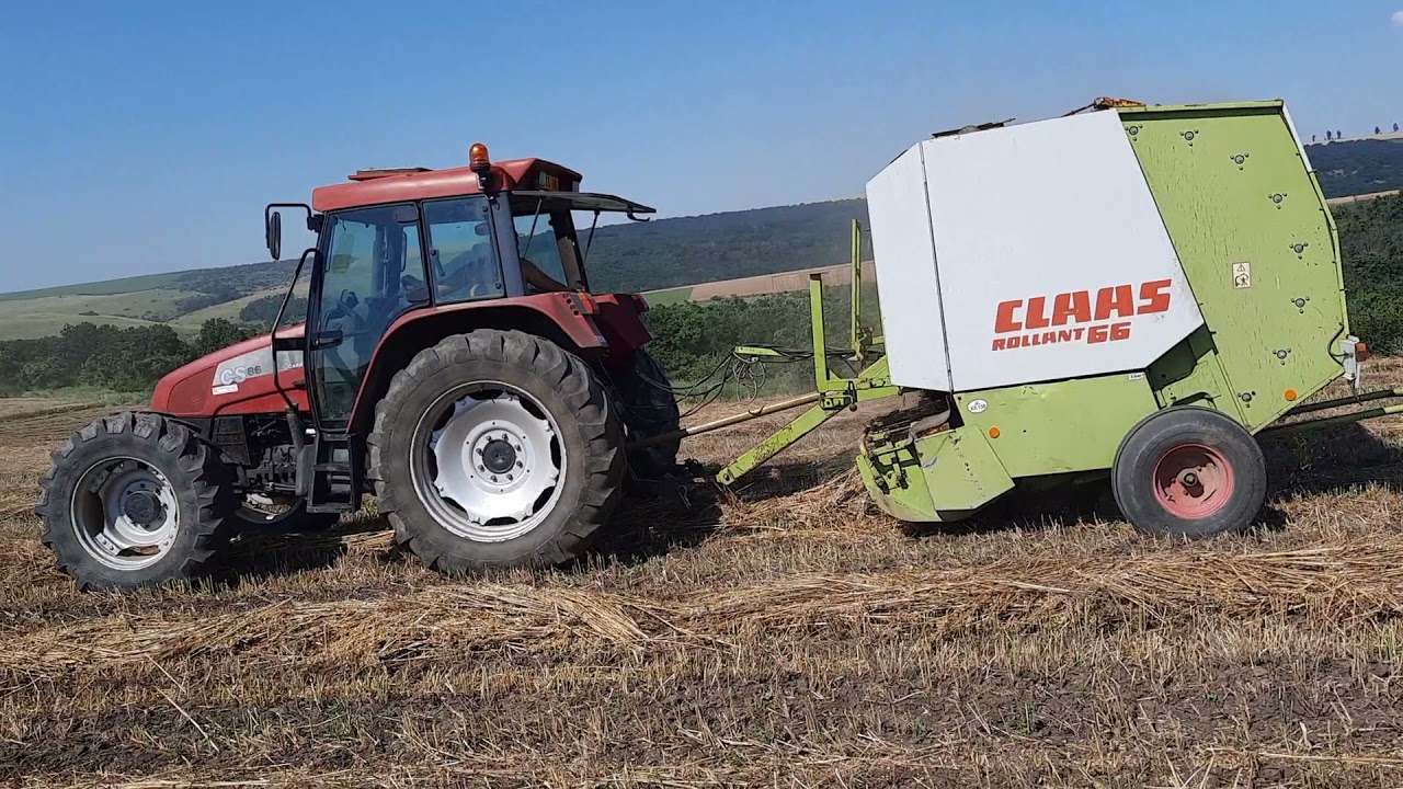 #tractorvlog la imbalotat cu case cs86 si presa de baloti rotunzi claas rollant 66