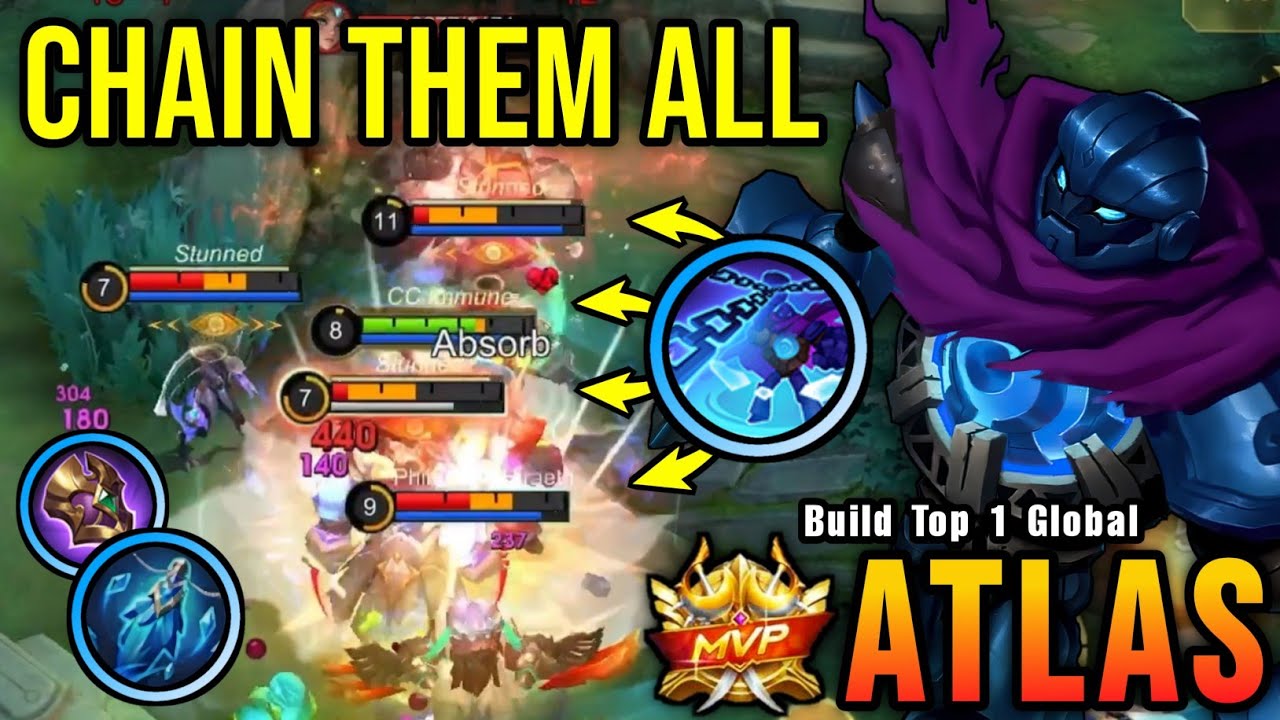 100% CAN'T RUN!! Atlas Chain All His Enemies!! - Build Top 1 Global Atlas ~ MLBB