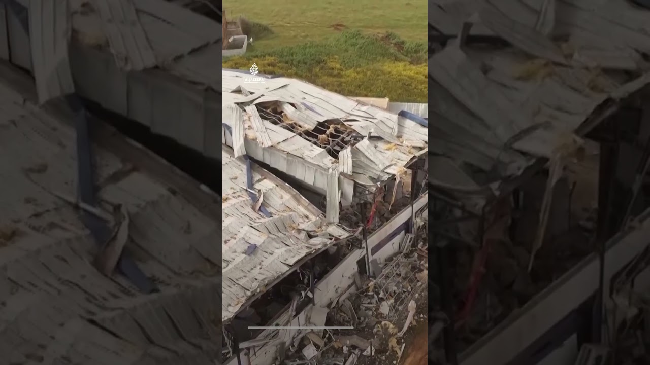 Drone footage shows a factory in Israel damaged by Iranian missile debris | AJ #shorts