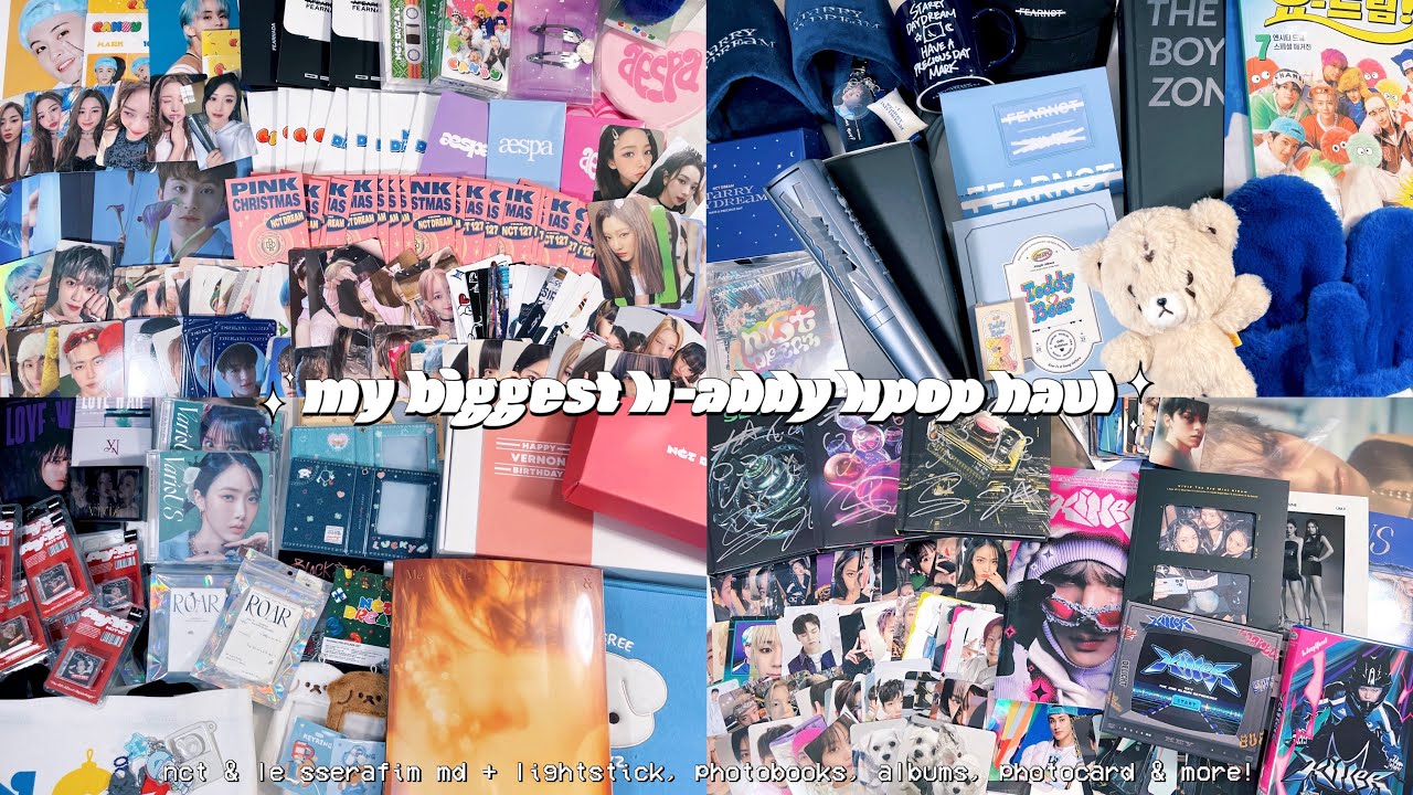 the biggest k-addy kpop haul yet ✮ merch, lightstick, photocards, photobooks, albums + much more !