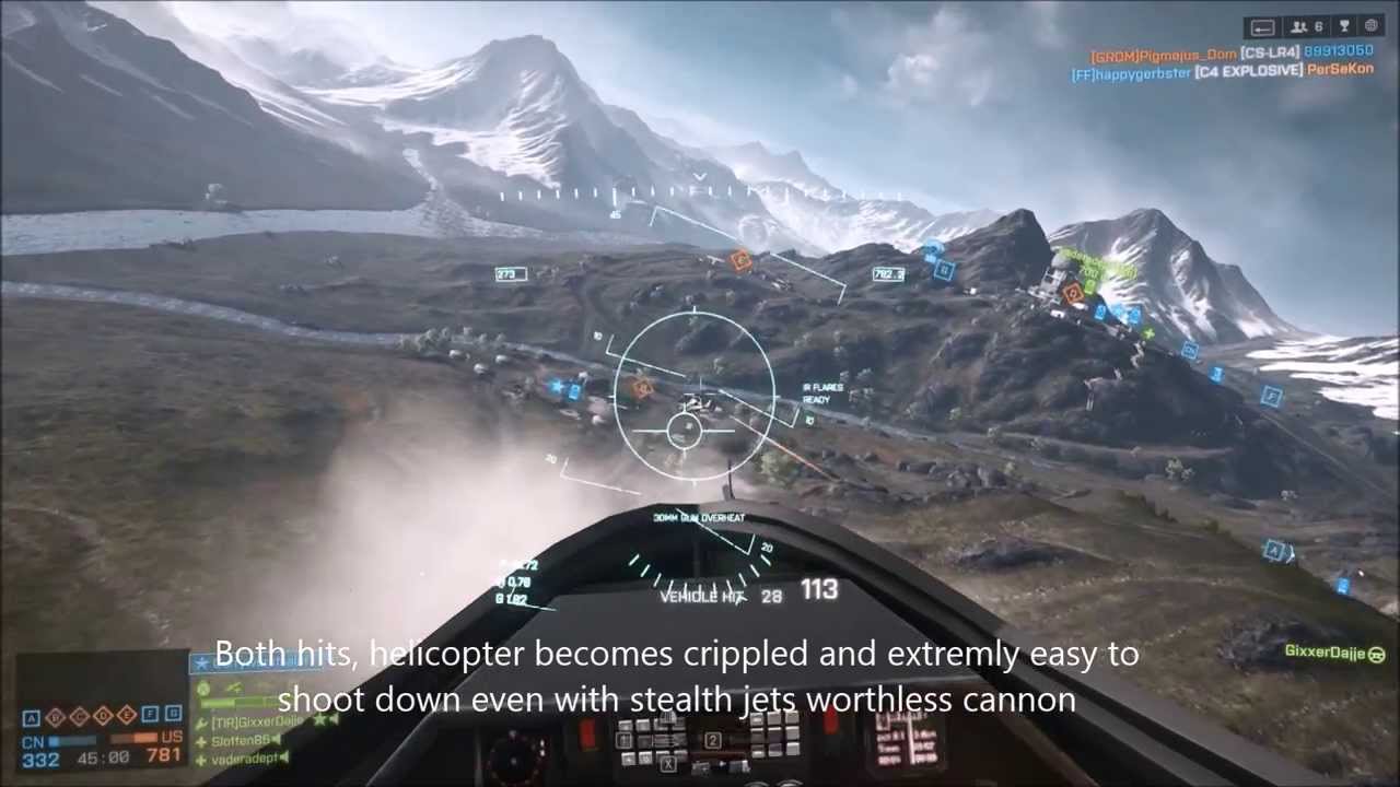 BF4 Active radar missiles OP demonstration in stealth jet