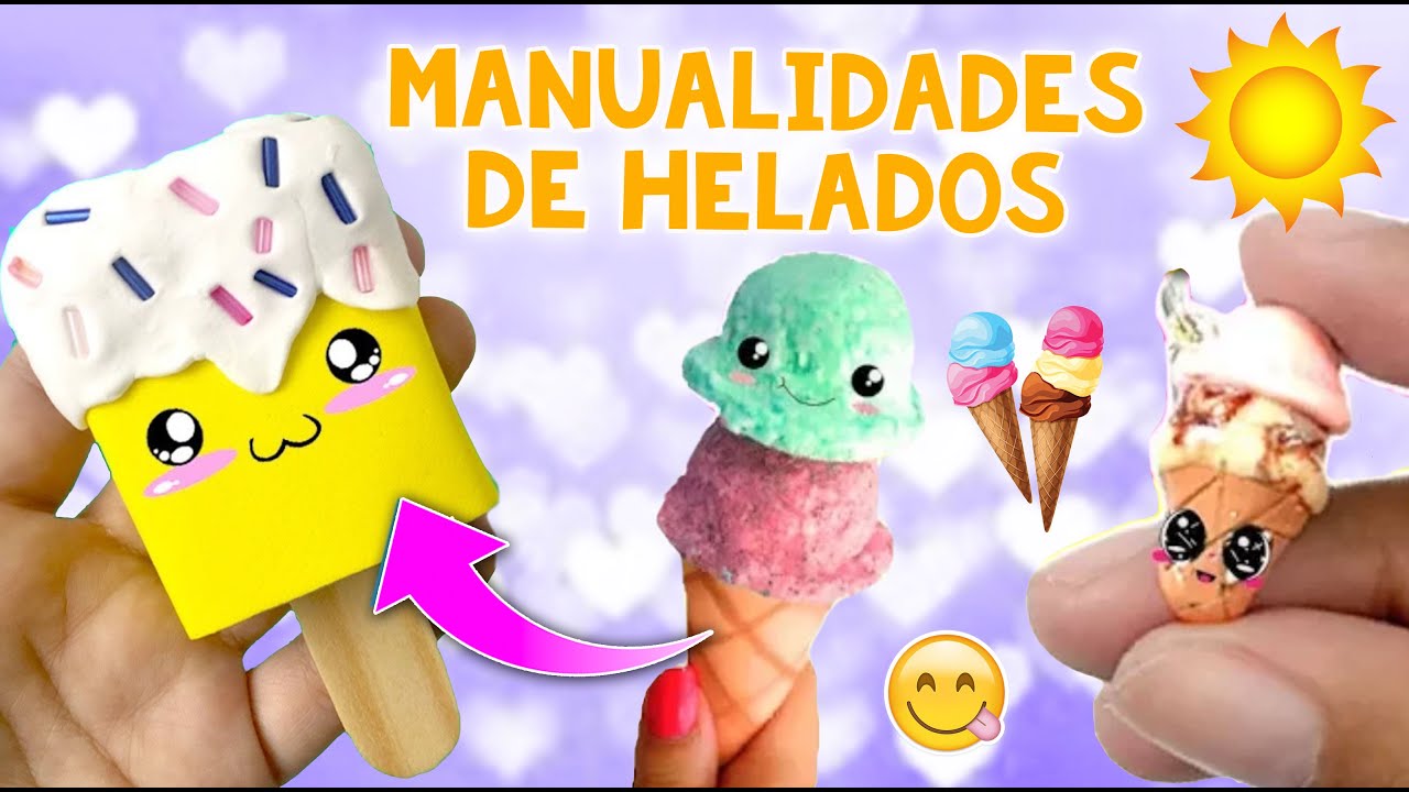 MANUALIDADES con FORMA de HELADOS 🍦COLGANTES de la AMISTAD, LAPICERAS y JABÓN de HELADO
