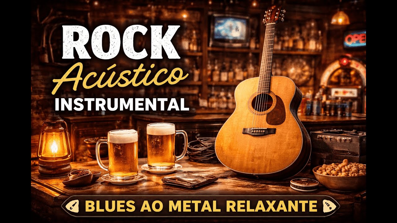 Rock Instrumental Ambiente 🎸 Blues, Hard & Metal Acústico para Relaxar