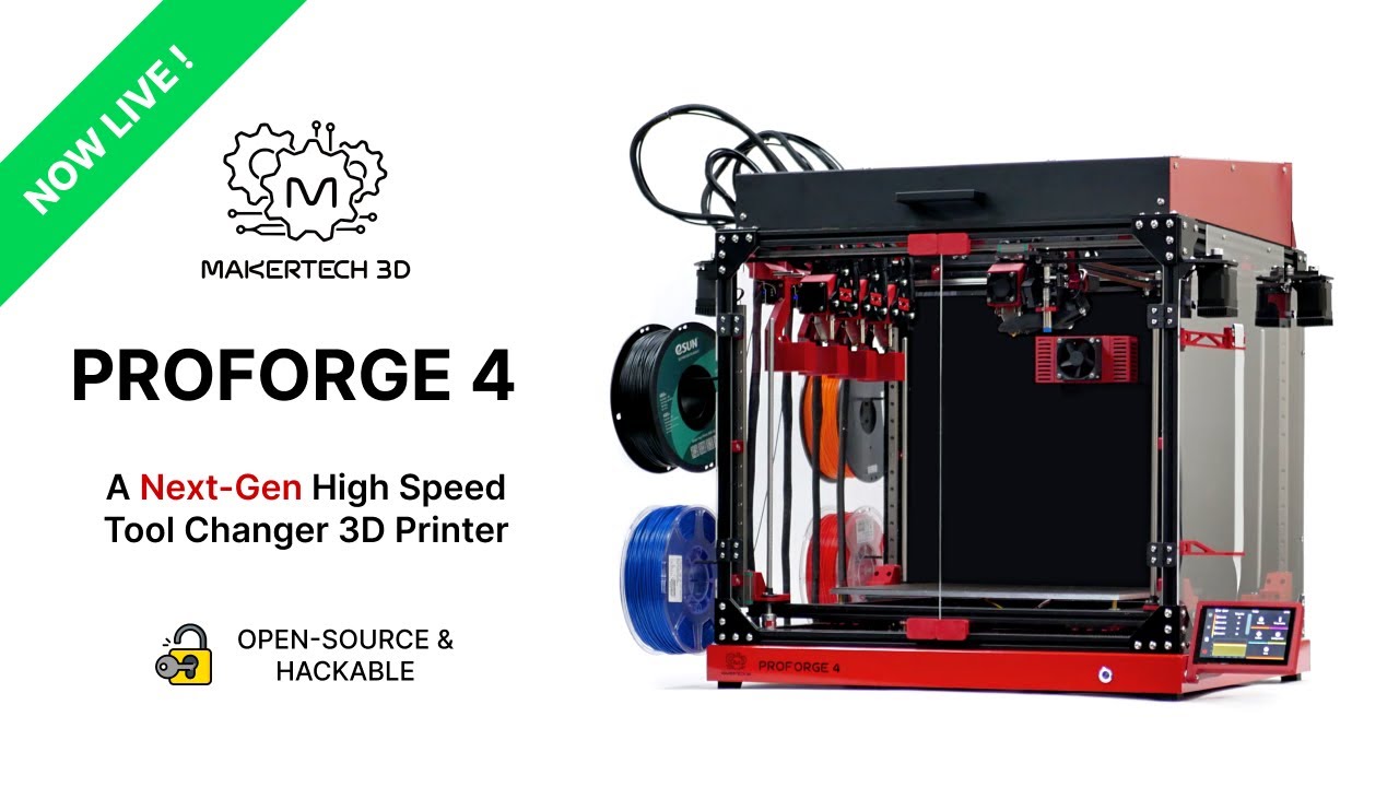 Proforge 4: Tool Changing QUAD-CORE-XY 3D Printer