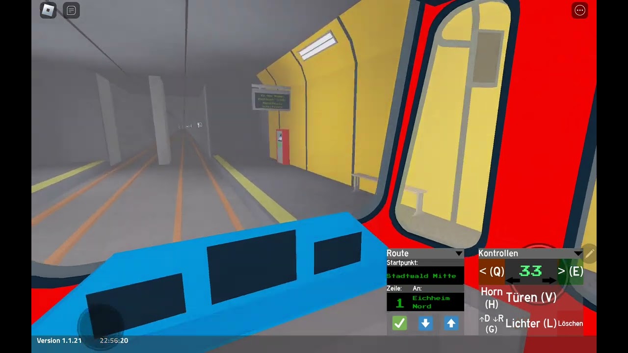 MVB Busse und Stadtbahn Roblox Line 1 von Stadtwald Mitte nach Eichheim Nord