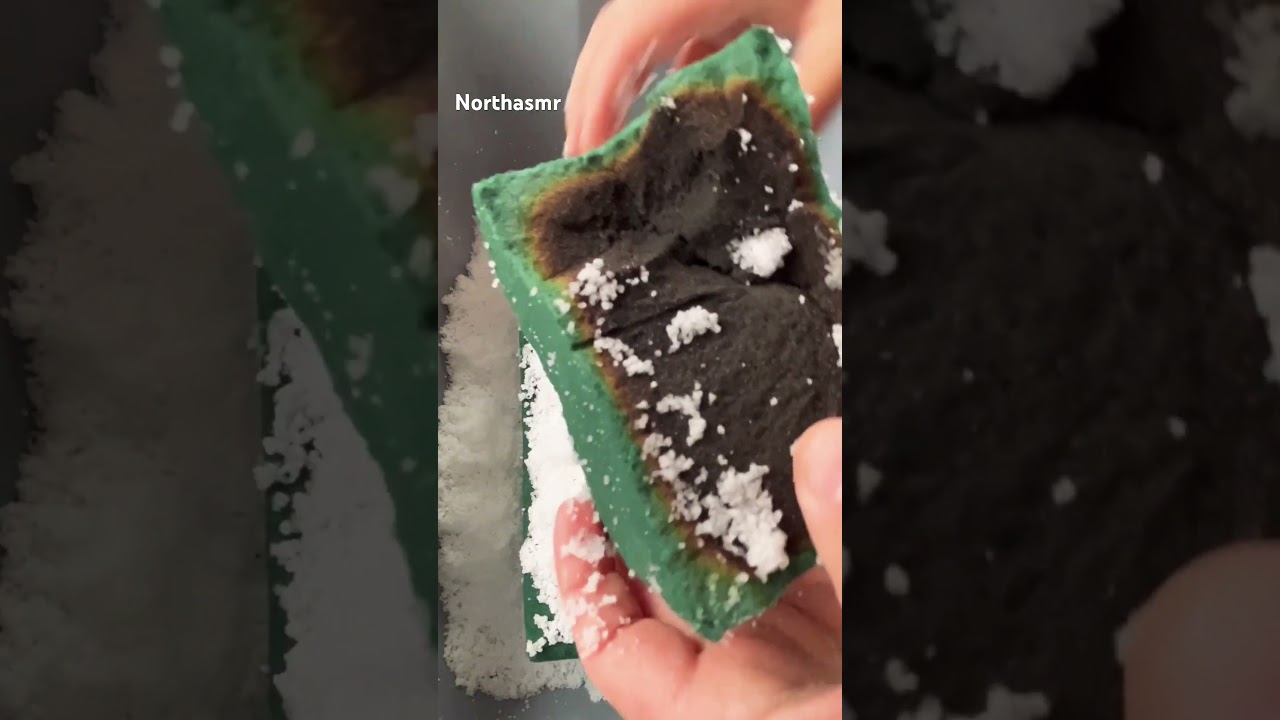 Burnt 🥵 Floral foam 🤍🤍#asmr #satisfying #floralfoamcrushing #burntfloralfoam #oddlysatisfying