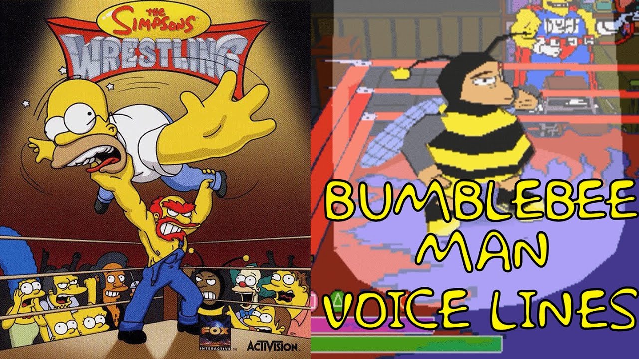 Bumblebee Man's Pre-Fight Voice Lines | The Simpsons Wrestling | PS1 |