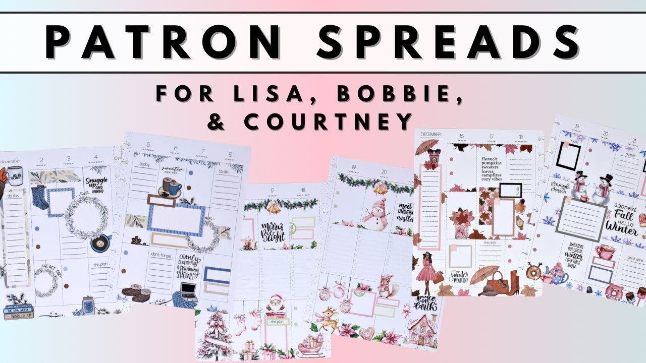 PLAN WITH ME | PATRON SPREADS FOR LISA, BOBBIE, & COURTNEY | THE HAPPY PLANNER