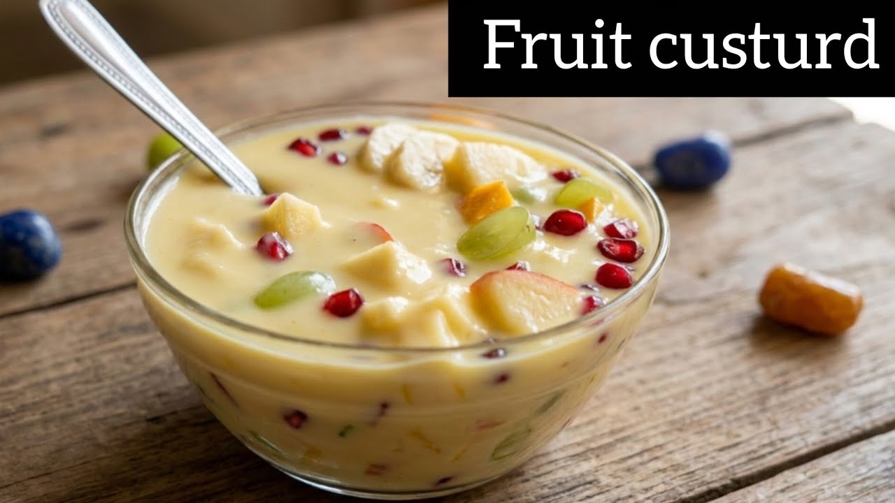 Creamy, thanda-thanda, tasty fruit custard 😋#food #fruitcustard #custard  #khammaghanirasoi 