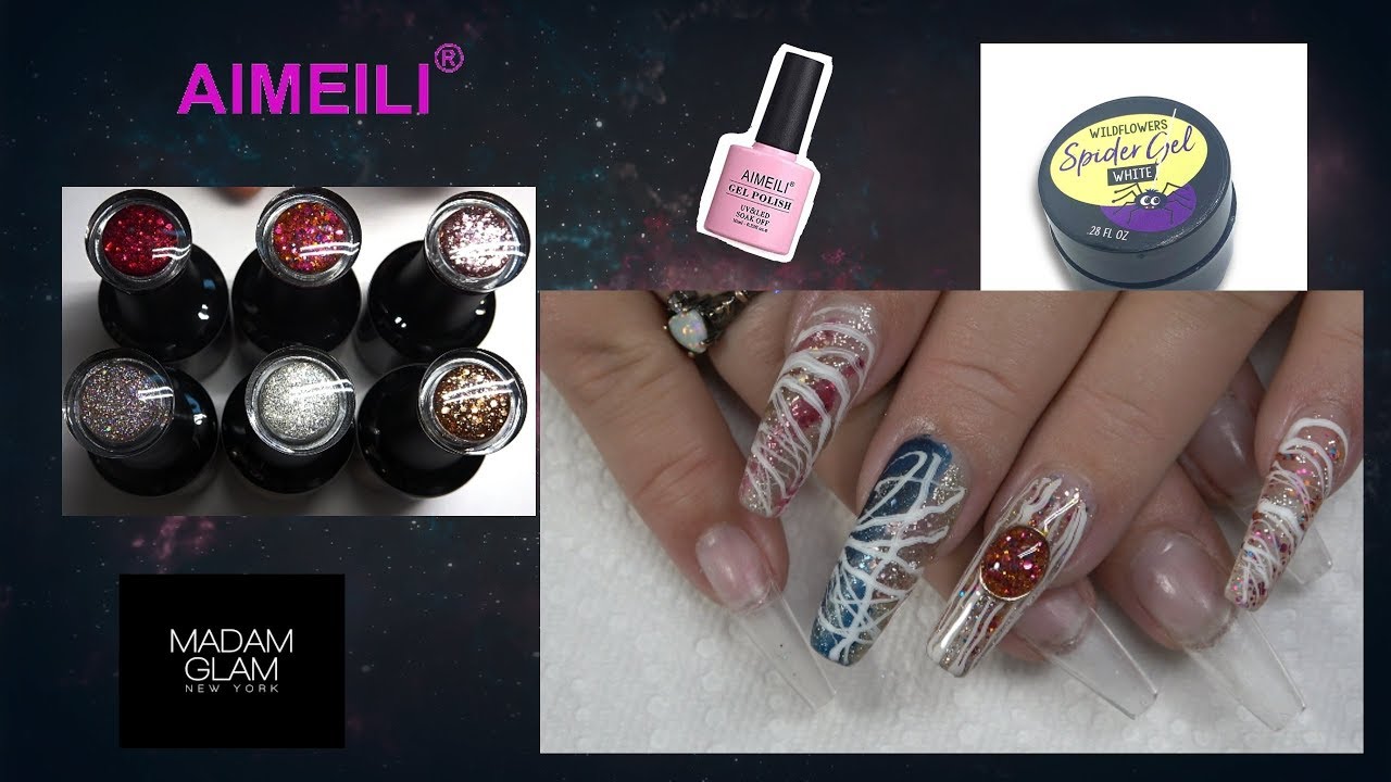 Apres Gel X Spider Gel Nail Design!! Madam Glam & Aimeili Gels