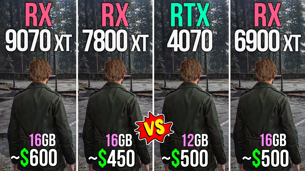 RX 9070 XT vs RX 7800 XT vs RTX 4070  vs RX 6900 XT - Test in 20 Games