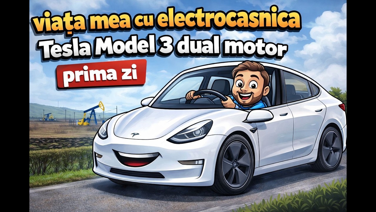 Viața mea cu electrocasnica Tesla Model 3 dual motor long range - prima zi