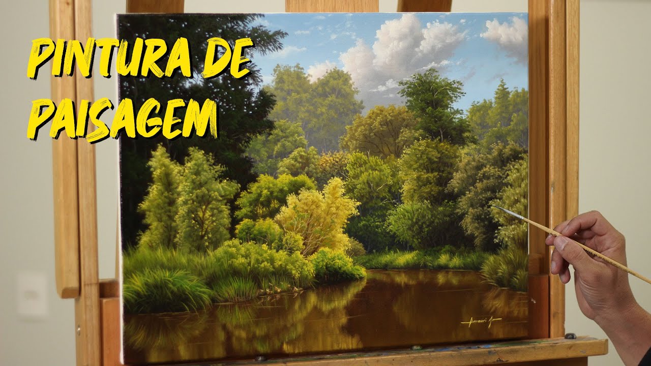 Pintando um paisagem com tinta a óleo | Painting a landscape with oil paint