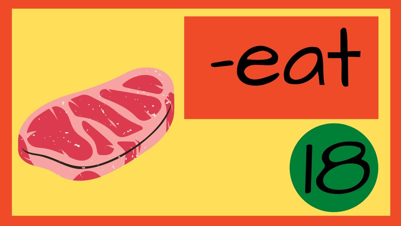 Word Families Set 18  eat  Phonics Teach Your Child To Read with Common Word Endings