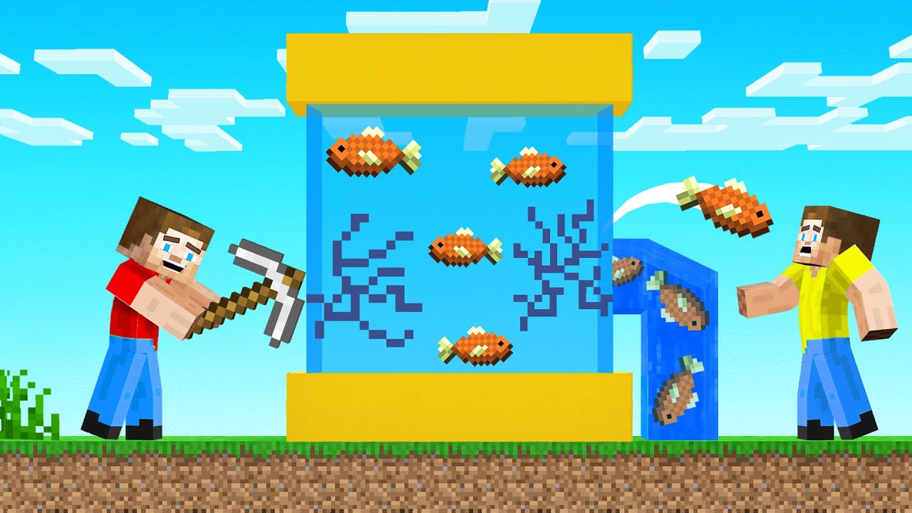 I BROKE My Friend’s FISH TANK in Minecraft! (troll)