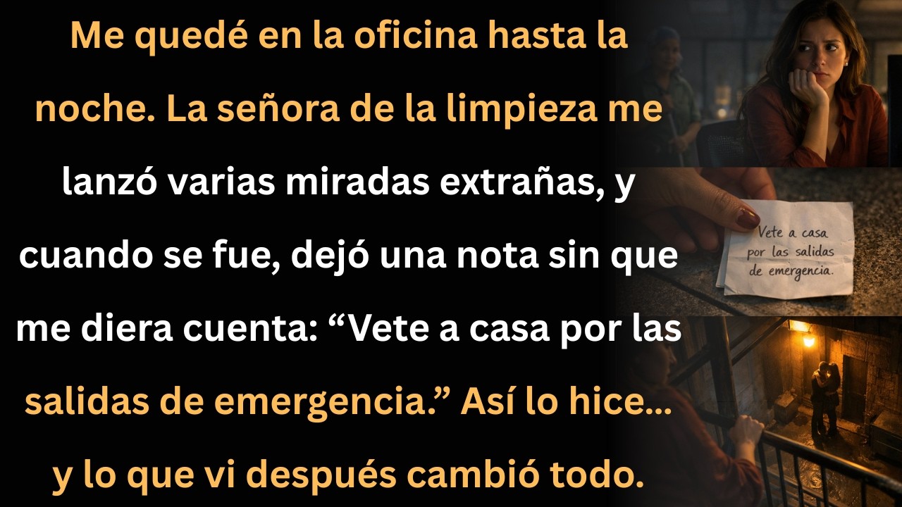 Una nota me salvó de algo que nunca debí ver en la oficina a oscuras.
