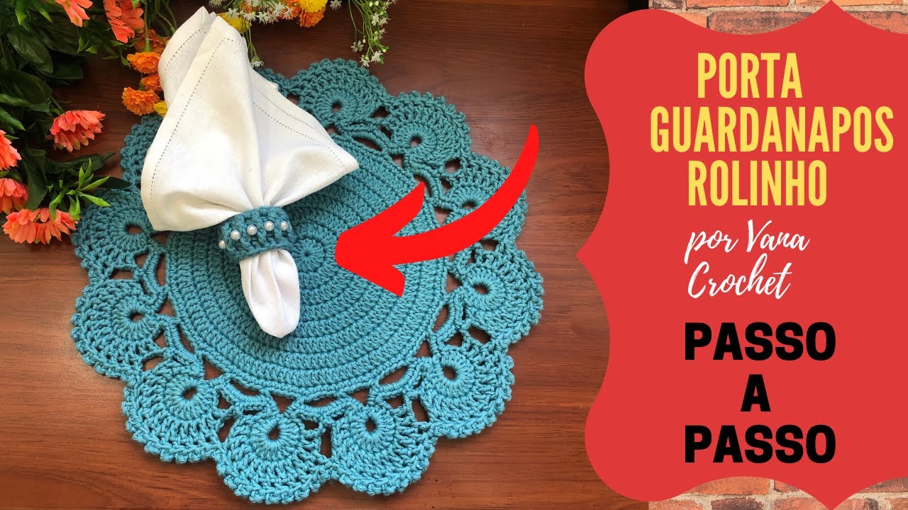 PORTA GUARDANAPOS DE CROCHÊ - GUARDANAPO EM CROCHÊ ROLINHO - PONTO RELEVO COM PÉROLAS - #MESAPOSTA