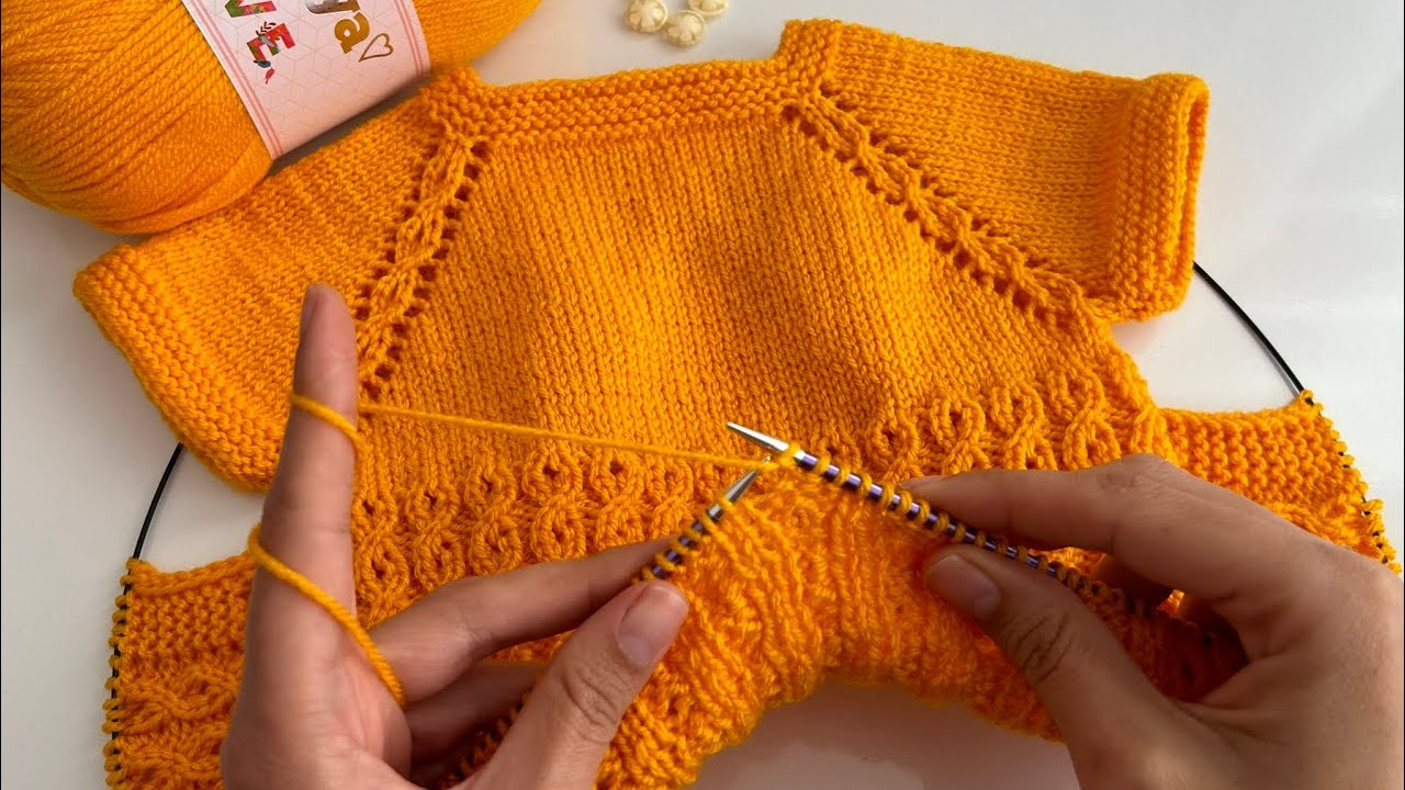 1 YUMAKTAN 1 BEBEK YELEĞİ🌼ÇOK ŞIK BE KOLAY YAKADAN BAŞLAMA BEBEK YELEĞİ🌼#knittingdesignforbaby