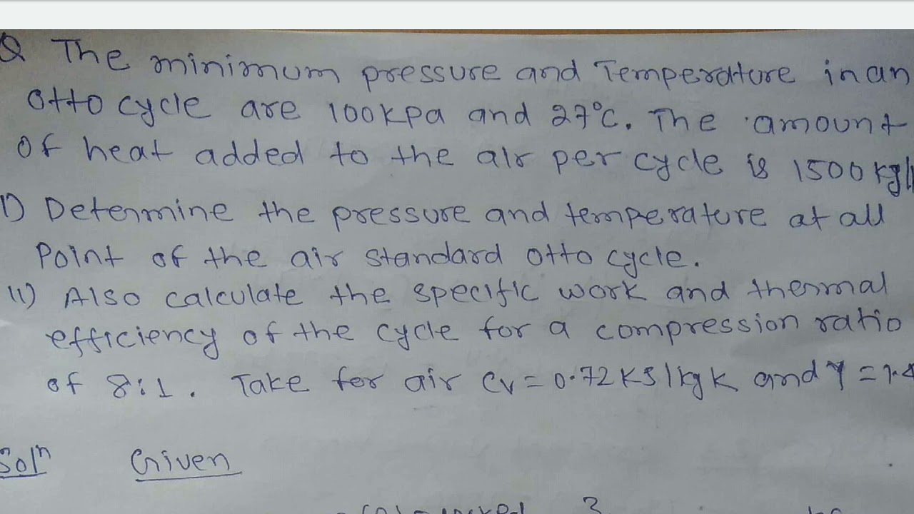 Problem based on Otto cycle
