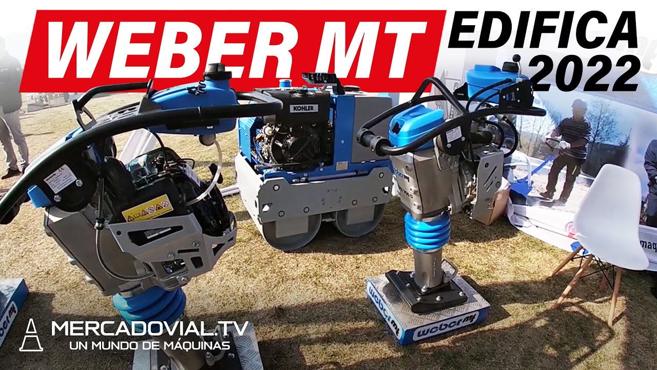 L&iacute;nea de compactaci&oacute;n WEBER y Rodillo Compactador DYNAPAC | Stand de WORLDMAQ en EDIFICA 2022 |