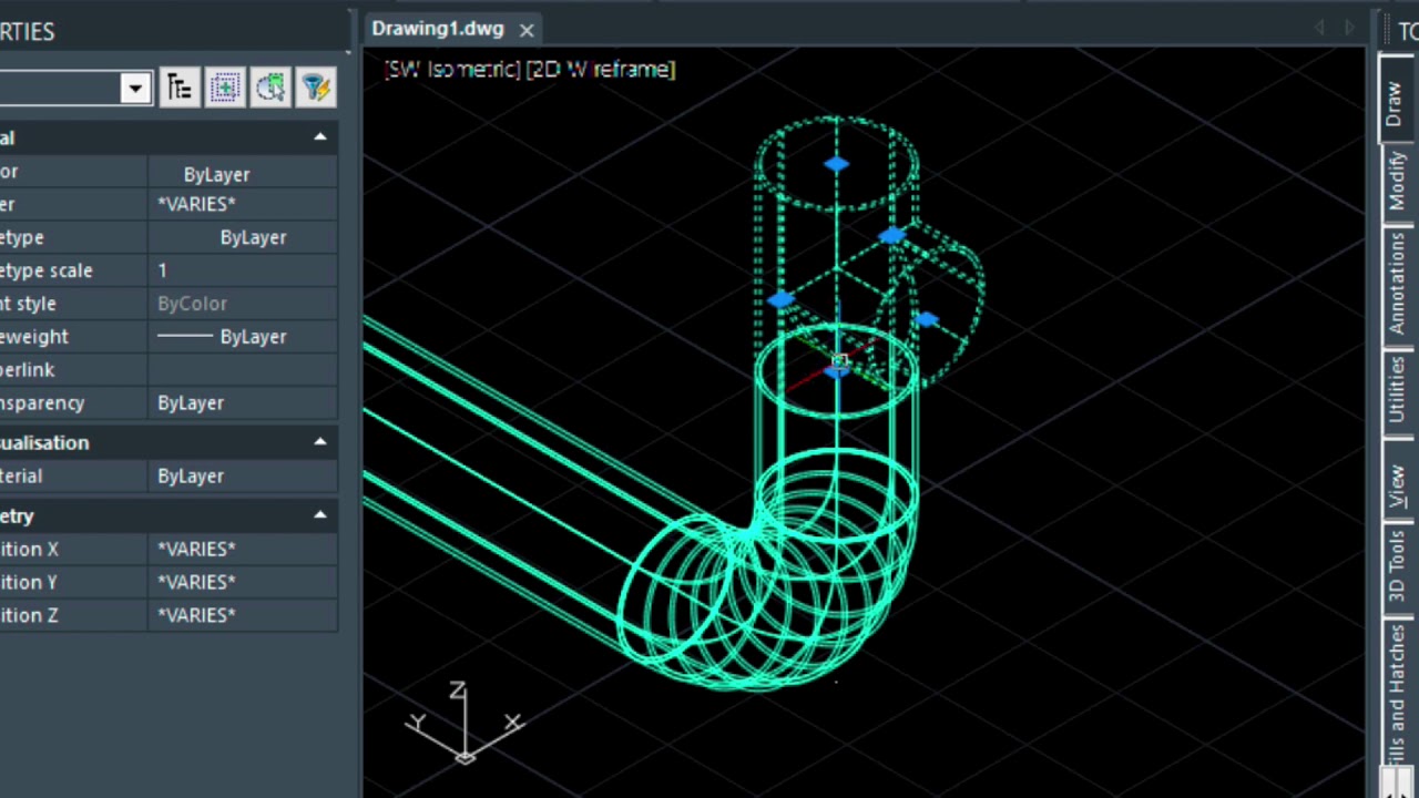 Объектные привязки в САПР (AViCAD) — простой ввод 3D-труб для начинающих