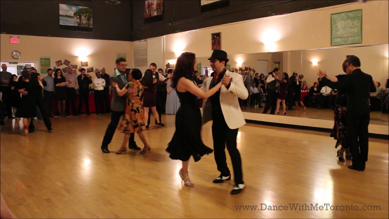 Argentine Tango Group Improv Performance at a social ballroom dance party Toronto