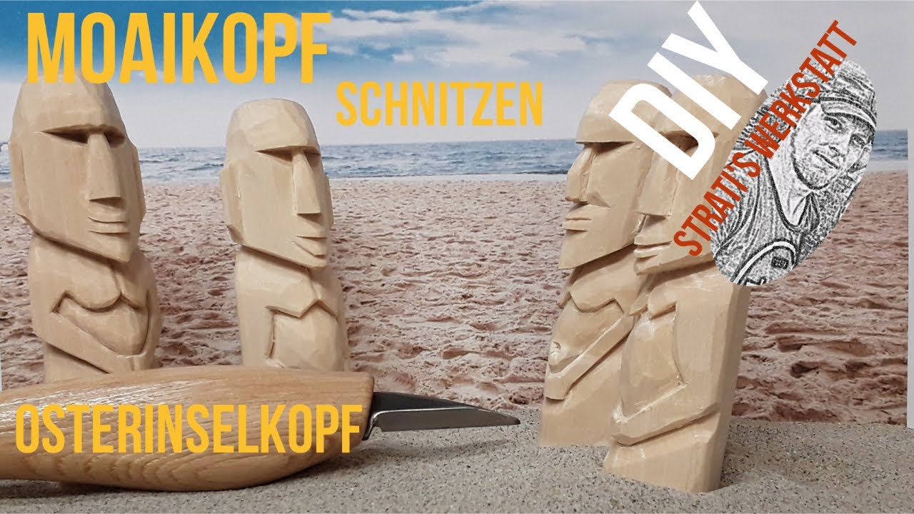 Moaikopf / Osterinselkopf schnitzen,Rapa Nui,Osterinsel,Schnitzen,Carving, #StratisWerkstatt