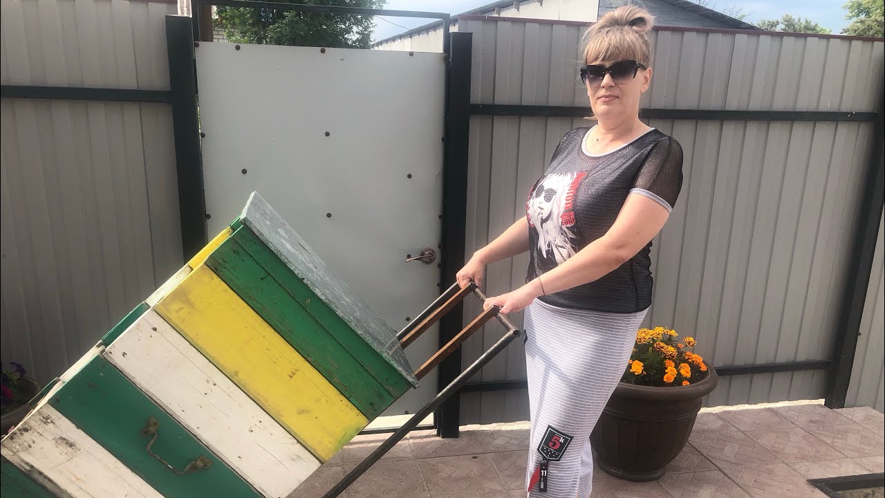 Тележка для перевозки ульев и погрузки их на прицеп. Простая, дешёвая, самодельная.