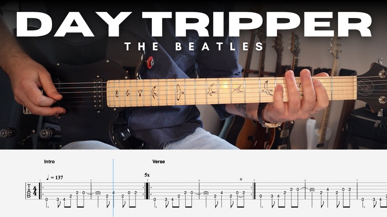 The Beatles - Day Tripper Guitar Cover w/ Tab