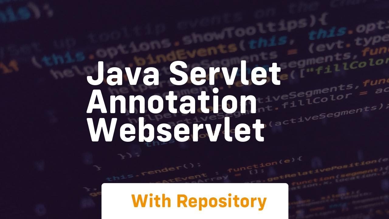 java servlet annotation webservlet