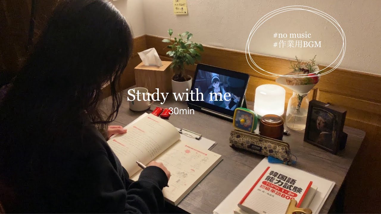 【study with me】30分私と一緒に勉強しましょう📖💭#study #studywithme #한국어 #作業用bgm 