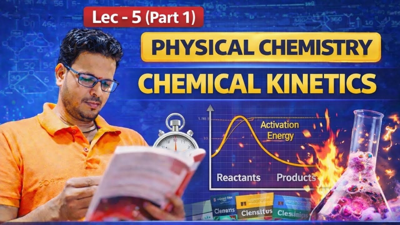 Class 12 Chemical Kinetics | First Order Reaction Rate Constant Derivation + Graphs | Lec-5 Part-1