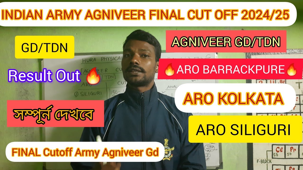 🔥INDIAN ARMY AGNIVEER FINAL CUT OFF 2024/25 ARO BARRACKPURE,KOLKATA,Siliguri🔥#indianarmy #motivation