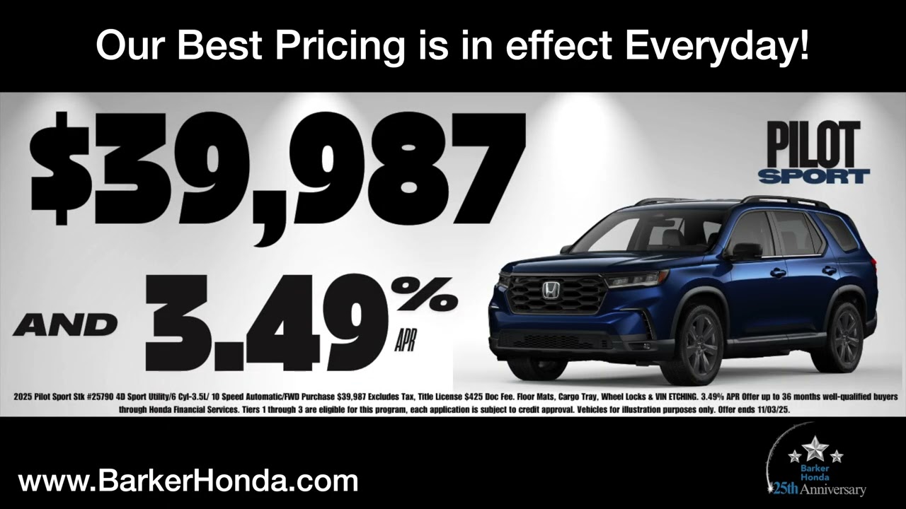 Barker Honda October Pilot Sport Pricing & APR