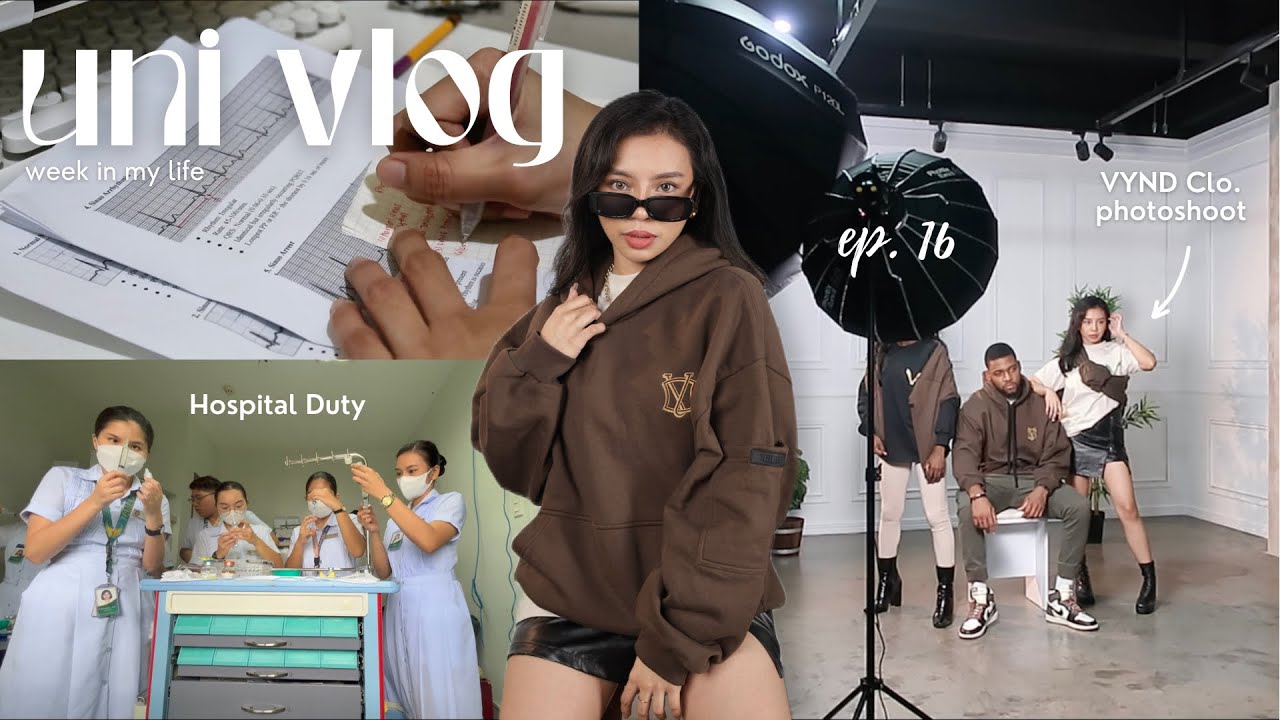 UNI VLOG • Hospital Duty, Study with Me, VYND Clothing Photoshoot📸 | Philippines