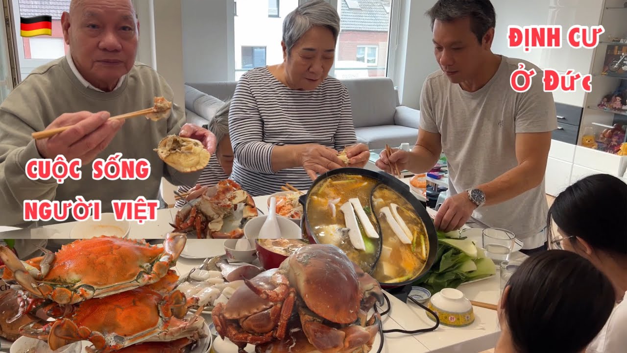 BA MẸ CHỒNG BẤT NGỜ CON DÂU NGHÈO ĐÃI BỮA ĂN TOÀN HẢI SẢN TƯƠI NGON MUA TỪ CHỢ CÁ Ở ENSCHEDE HÀ LAN 