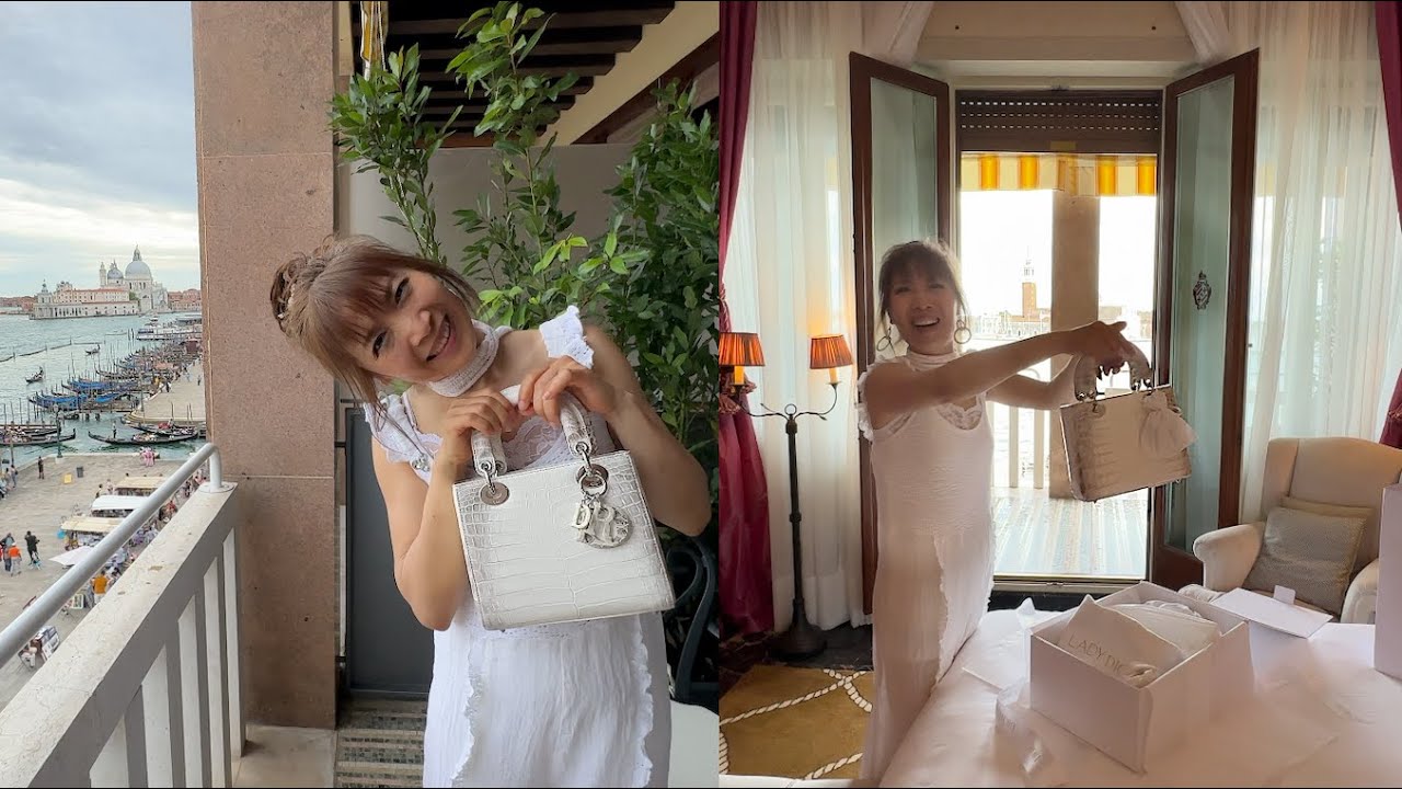 Unboxing Christian Dior Crocodile Himalayan Bag in Hotel Danieli Venice