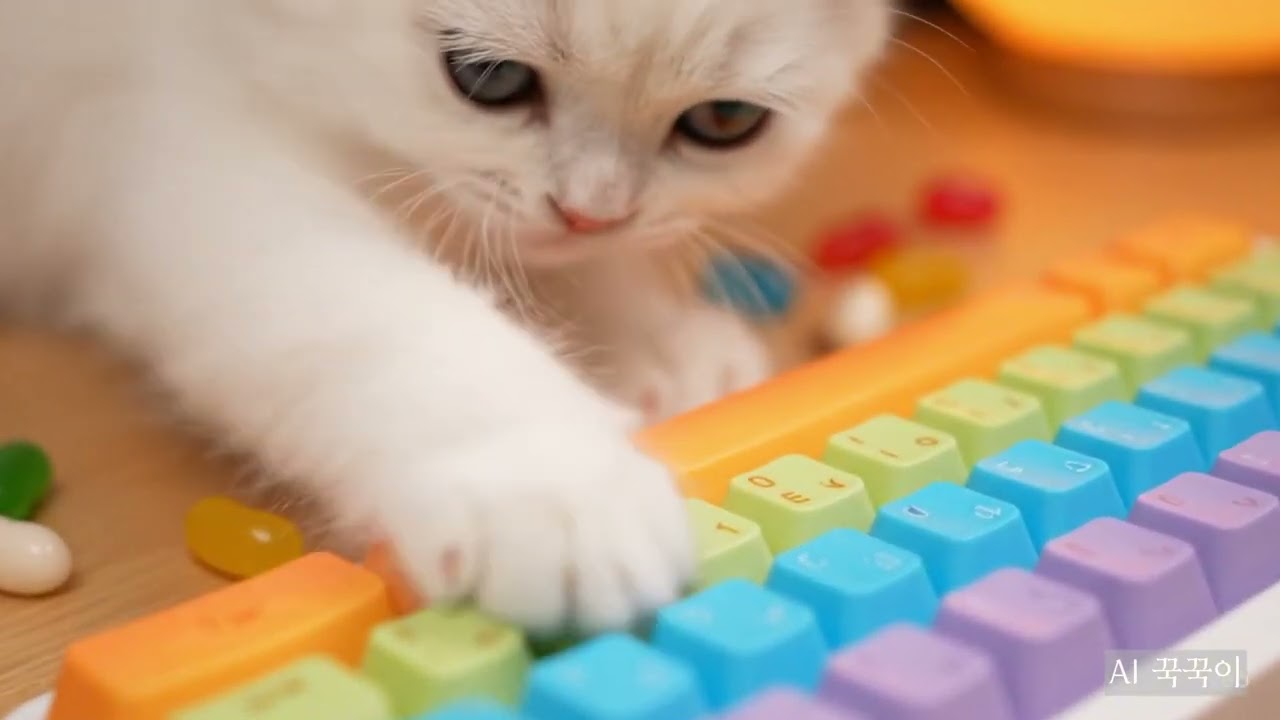🐾 귀여운 꾹꾹이 무브, 1시간 힐링 키보드 ASMR 🎧 | AI Cat Keyboard Compilation