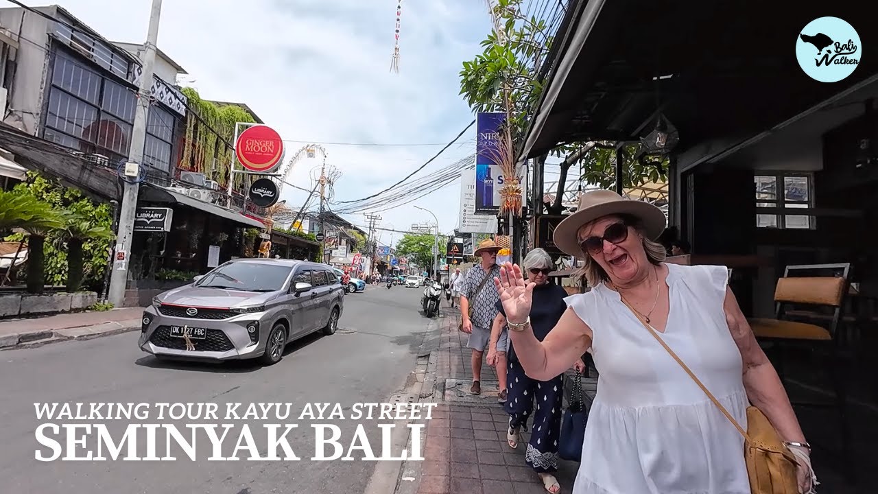Midday Walking Tour Along SEMINYAK BALI | Seminyak Village, Kayu Aya Street