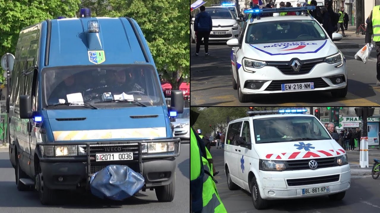 [FR] French Police, Private Ambulance + Military Police convoy responding