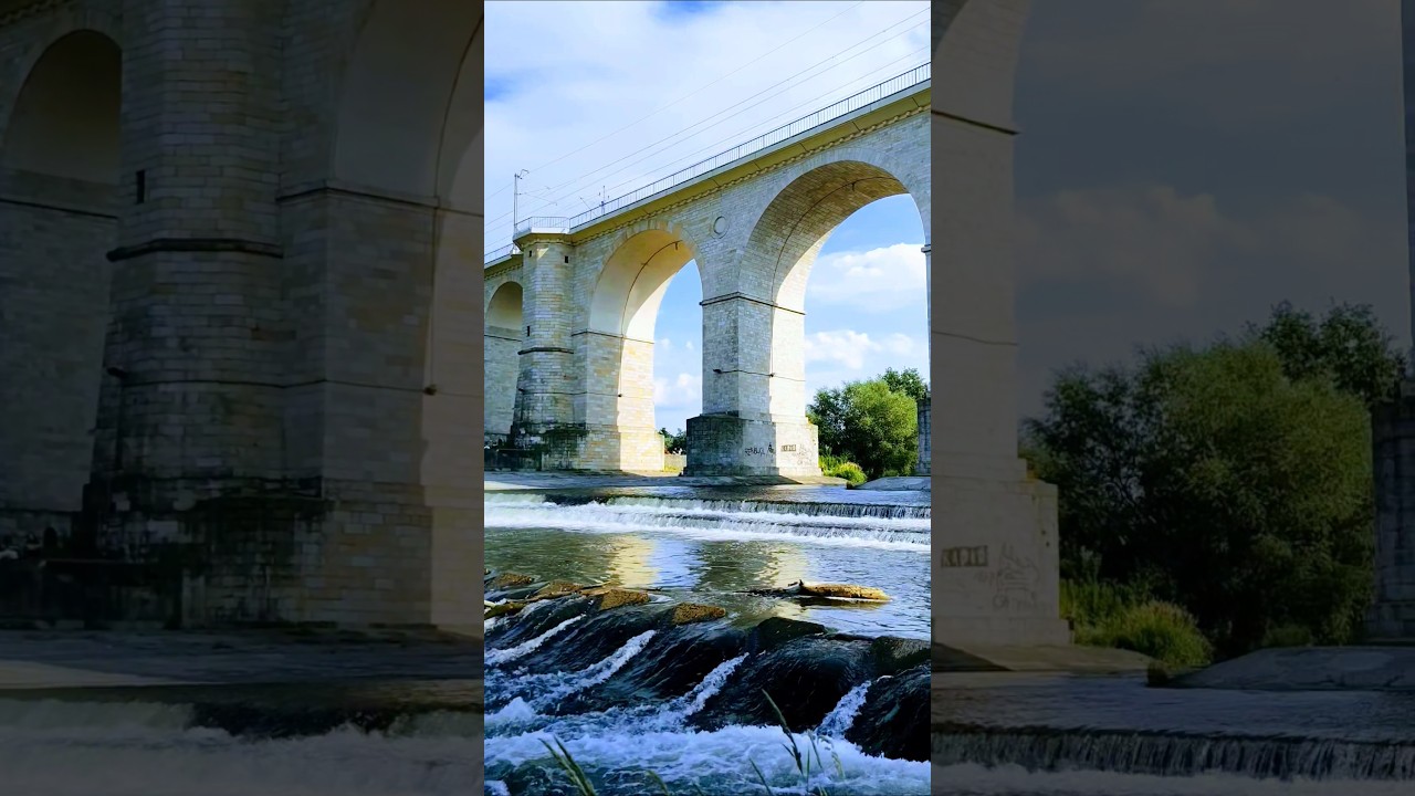 Wiadukt kolejowy w Bolesławcu nad Rzeką B&oacute;br #river #nature #architecture #history #bridge #kolej