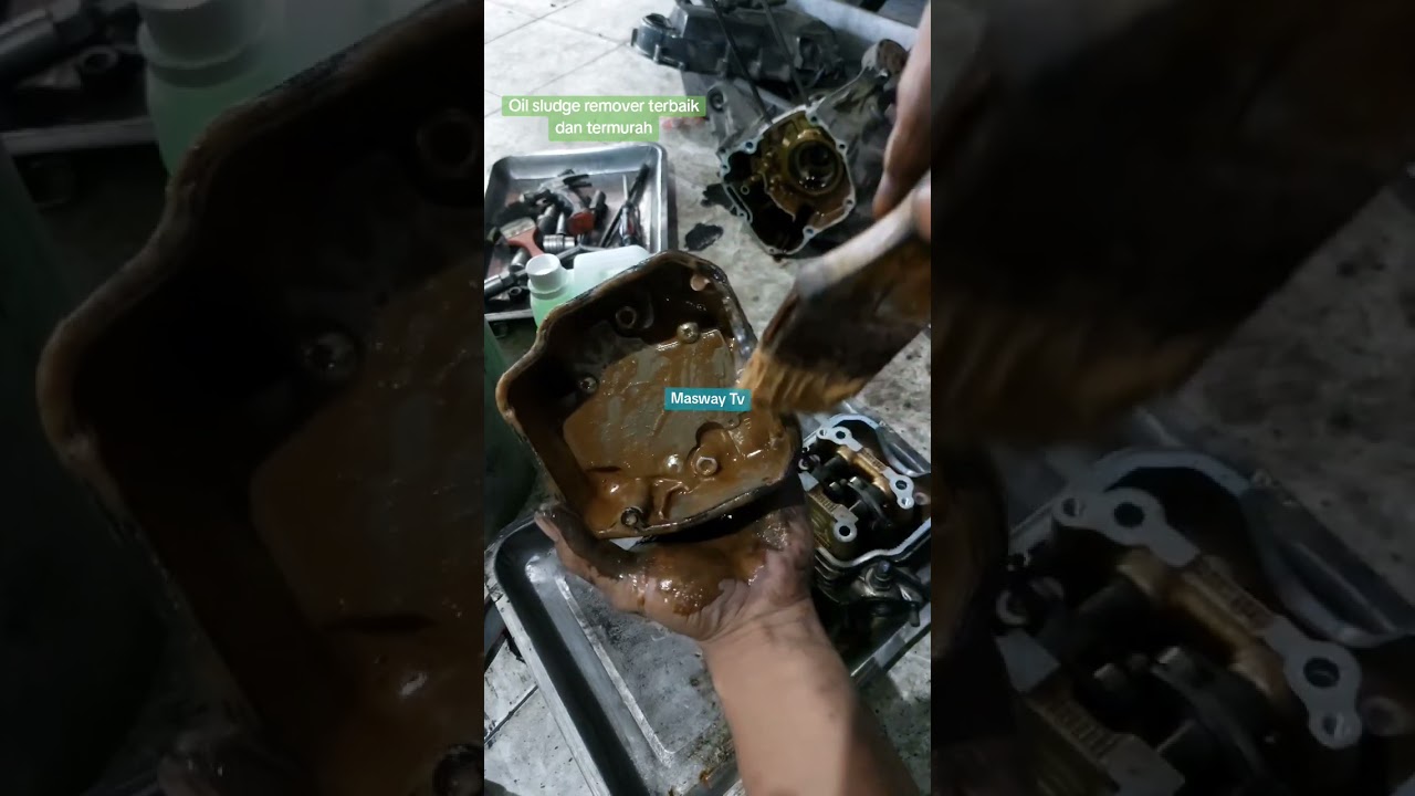 Cara membersihkan kerak oli mesin | oil sludge remover