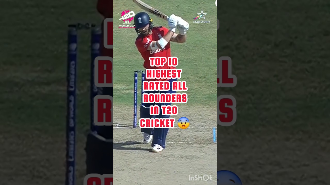 Top 10 Rated Allrounders in T20 Cricket #cricket #shorts