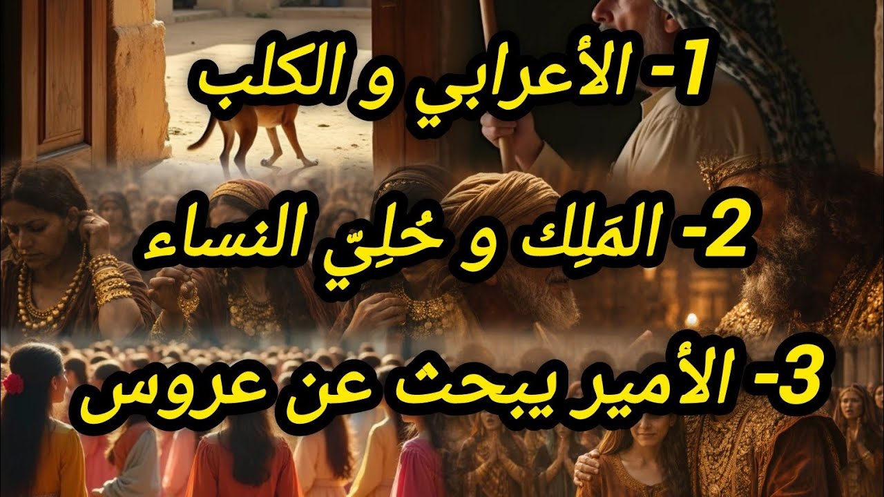 الأعرابي و الكلب/ المَلِك و حُلِيّ النساء/ الأمير يبحث عن عروس