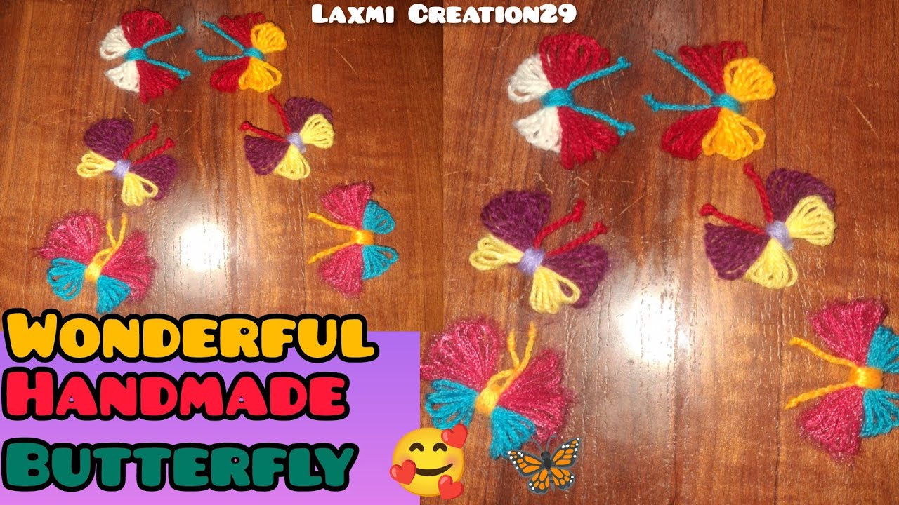 🥰🦋Wonderful Handmade Butterfly 🦋 ❤️ #howtomakewoolenbutterfly #diy #viral #youtubevlog  🦋