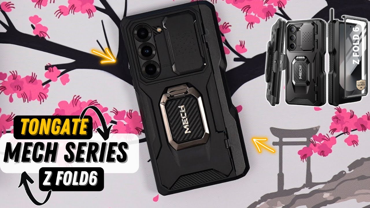 TONGATE Mech Series Case for Galaxy Z Fold6 - Glass Screen Protector & Ring Stand