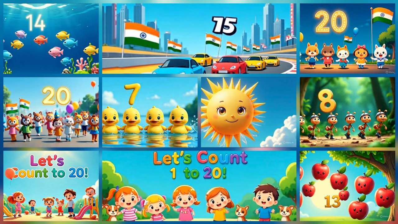 🎶 Let’s Count to 20! |Learn Numbers 1 to 20 with Fun Cartoon Song | KiddyKartoons Original 🔢🧒#shorts